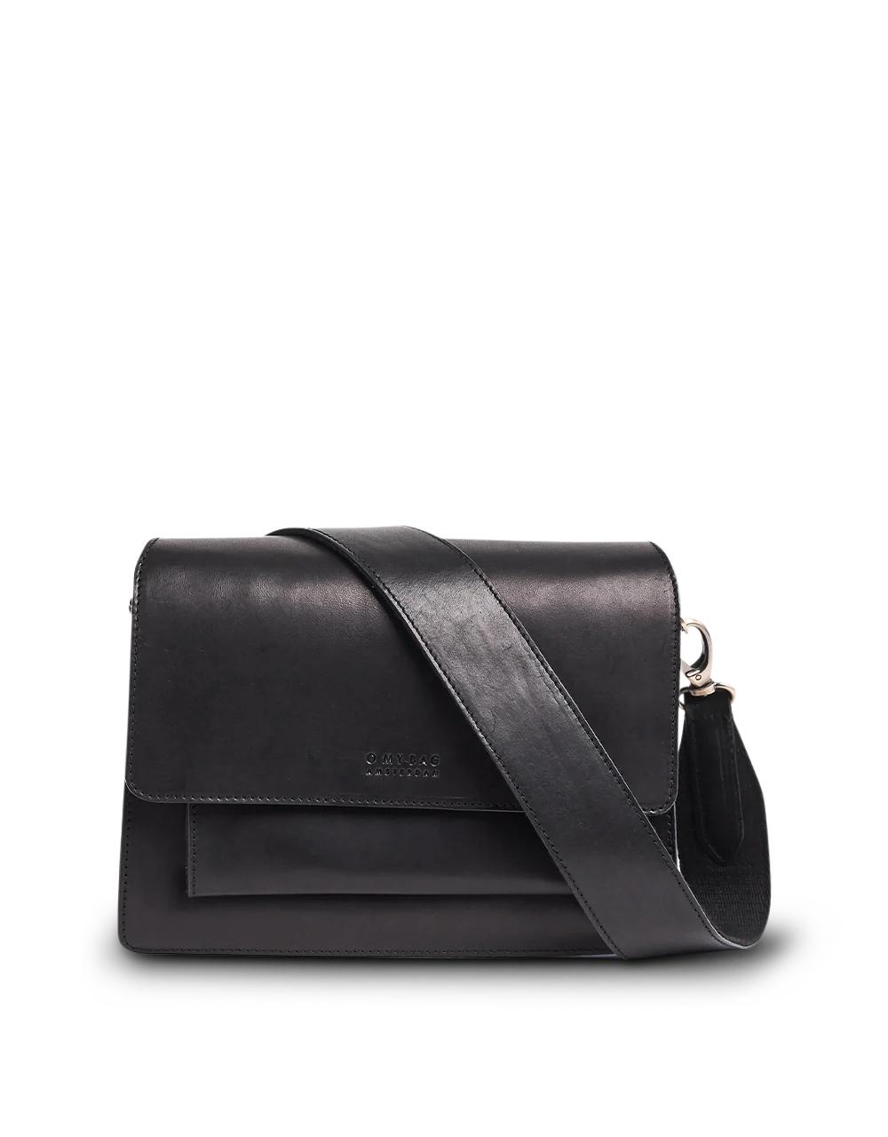 O My Bag Harper Accordion Style Midi Handbag Black Classic Leder Handtasche unisex
